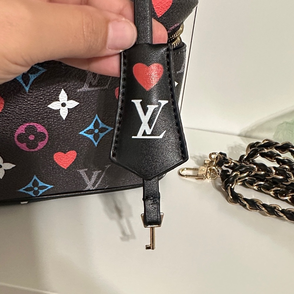 Black Multicolor Flowers Cosmetic Bag - Picture 13 of 16